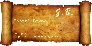 Gosztl Barna névjegykártya